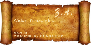 Zádor Alexandra névjegykártya